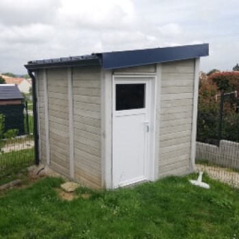 Abri de jardin en béton aspect bois 1 pente